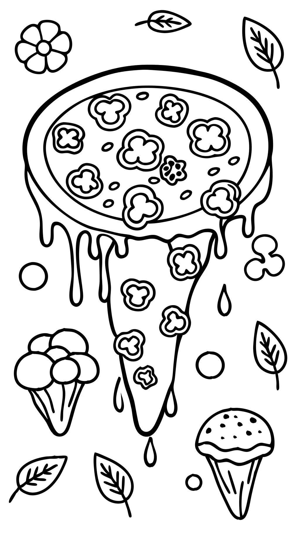 coloring page pizza